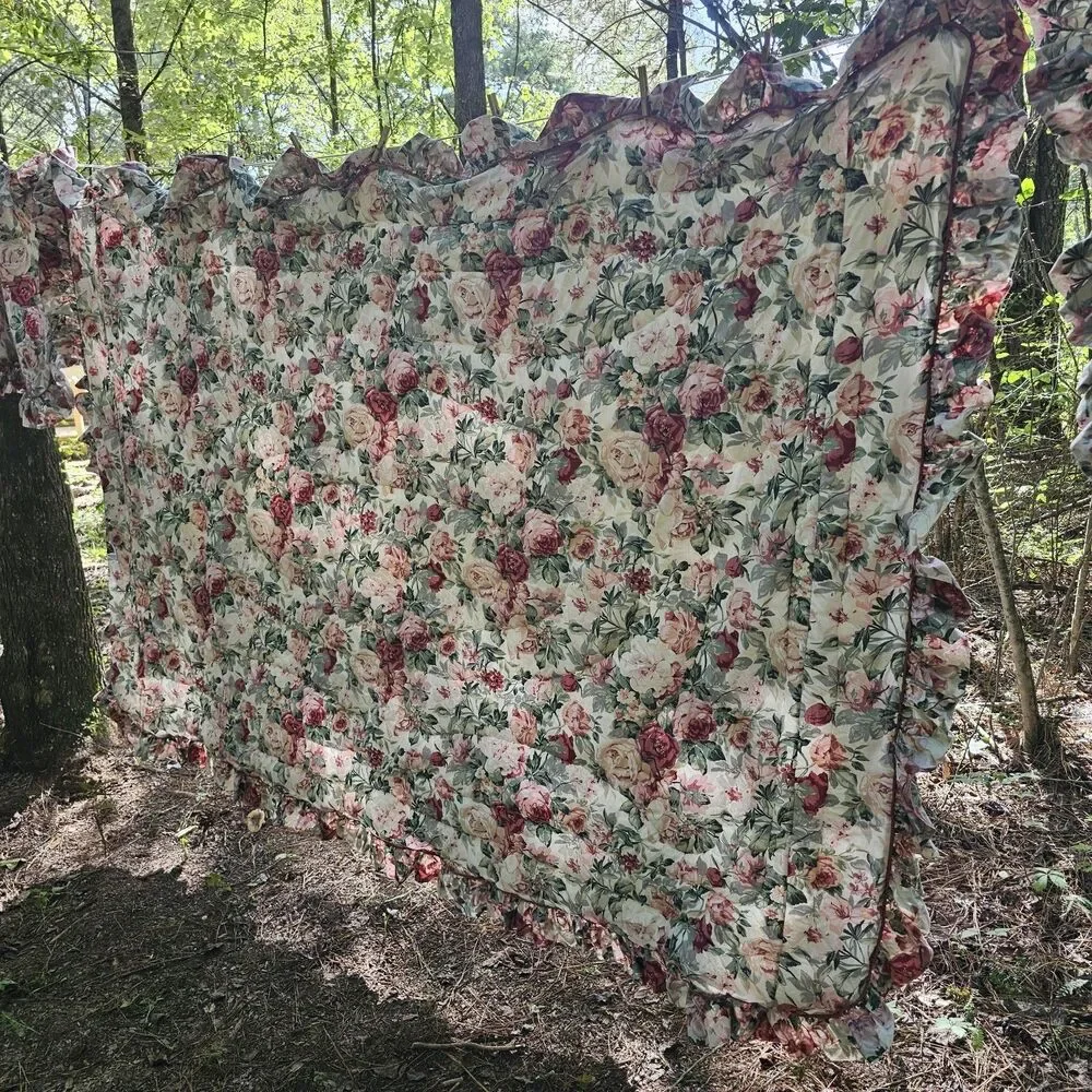 Croscill Arbor Rose Vintage Twin Comforter & Sham Set Floral Ruffled Cottage